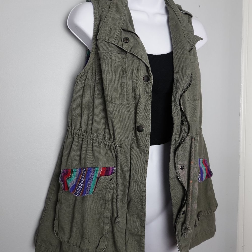 Harper Army Green Utility Vest Size Med